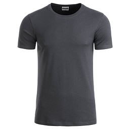 JAMES & NICHOLSON Herren T-Shirt Basic aus Bio-Baumwolle, dunkelgrau, M