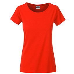 JAMES & NICHOLSON Damen T-Shirt Basic aus Bio-Baumwolle, rot, S