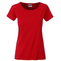 JAMES & NICHOLSON Damen T-Shirt Basic aus Bio-Baumwolle, rot, S