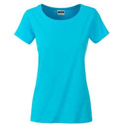 JAMES & NICHOLSON Damen T-Shirt Basic aus Bio-Baumwolle, türkis, L