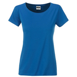 JAMES & NICHOLSON Damen T-Shirt Basic aus Bio-Baumwolle, blau, L