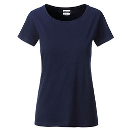 JAMES & NICHOLSON Damen T-Shirt Basic aus Bio-Baumwolle, dunkelblau, S
