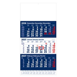 Geiger-Notes Maxi-3-Monats-Wandkalender 2027, dunkelblau