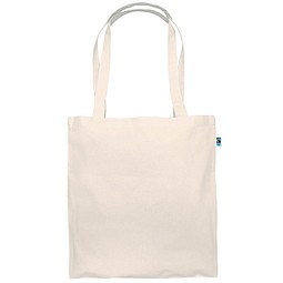 Tasche aus fair gehandelter Baumwolle natur, lange Henkel