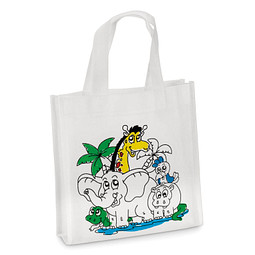 Kinder-Einkaufstasche zum Ausmalen, weiß