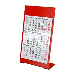 Geiger-Notes 3-Monats-Tischkalender aus Metall 2027/2028, rot