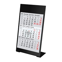 Geiger-Notes 3-Monats-Tischkalender aus Metall 2027/2028, schwarz