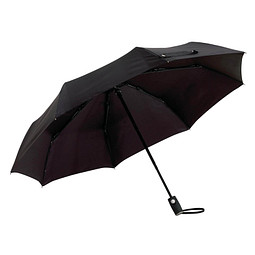Automatik Windproof Taschenschirm mit farbigem Griff, Schwarz