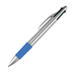Vierfarb-Kugelschreiber Quattro, blau/silber