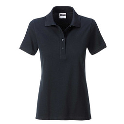 JAMES & NICHOLSON Damen Poloshirt Basic Bio BW, schwarz, S