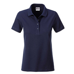 JAMES & NICHOLSON Damen Poloshirt Basic Bio BW, dunkelblau, M