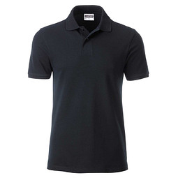JAMES & NICHOLSON Herren Poloshirt Basic Bio BW, schwarz, XXL