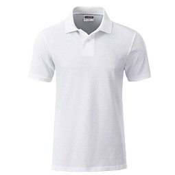 JAMES & NICHOLSON Herren Poloshirt Basic Bio BW, weiß, M