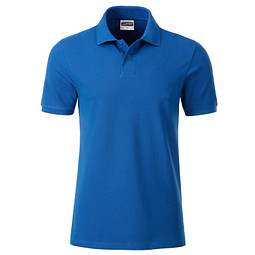 JAMES & NICHOLSON Herren Poloshirt Basic Bio BW, blau, S