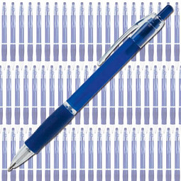 Werbe-Set: 400 BIC® Kugelschreiber Clic Pen, inkl. Druck, blaue Mine, blau/frosted