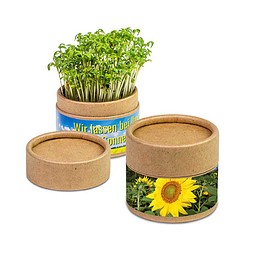 Pflanz-Cup inkl. Samen - Sonnenblume, inkl. Druck, individuell