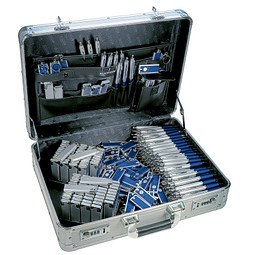 Werbe-Sparset im Koffer, 501-tlg., inkl. Druck, silber/blau