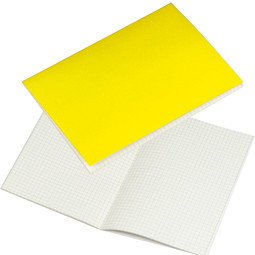 A5 Notizbuch mit karierten Blättern, gelb