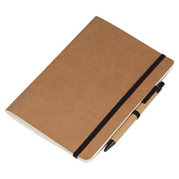 A5 Notizheft mit Kugelschreiber , schwarz