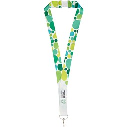 Addie Sublimation Lanyard mit Sicherheitsverschluss aus recyceltem PET Kunststoff, weiss, 25mm