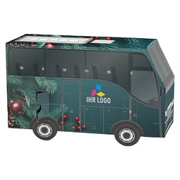 Adventskalender Bus, Alpenmilch-Schokotäfelchen, Edle Tannenzweige