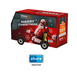 Adventskalender Bus, share Schokotäfelchen, inkl. Druck