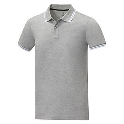 Amarago Polo mit abgesetztem Rand für Herren, heather grau, 3XL