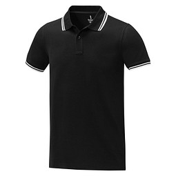 Amarago Polo mit abgesetztem Rand für Herren, schwarz, L