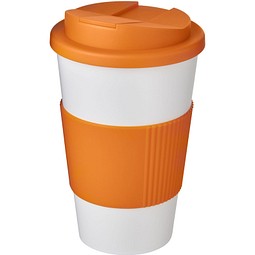 Americano® 350 ml Isolierbecher mit Schutzring & auslaufsicherem Schraubverschluss, weiss