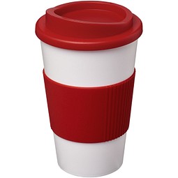 Americano® 350 ml Isolierbecher mit Schutzring, rot/weiß