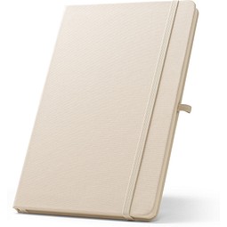ANNE. A5 Notizbuch aus recyceltem Polyester (100% rPET) mit linierten Seiten, Pastellweiß