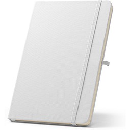 ANNE SUB. A5 Notizbuch aus recyceltem 300D-Polyester (100% rPET), ideal für die Sublimationspersonalisierung, Weiß