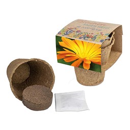 Anzucht-Set mit Samen, Ringelblume, 1-seit. Druck