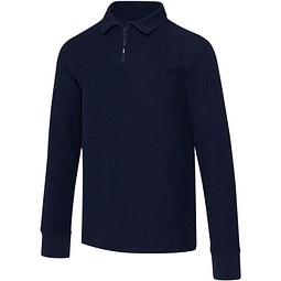Apollo 245 g/m² Langarm Poloshirt Unisex mit Reißverschluss, navy, 3XL