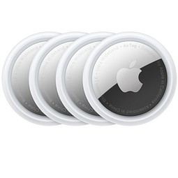 Apple AirTag, 4er Pack Tracker, weiß/silber
