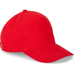 ASHTON. Kappe aus 100% Baumwolle (260gsm) mit 5 Segmenten, Rot
