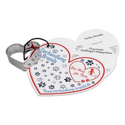 Backförmchen mit Leckerli-Rezeptblock Herz, 1-seit. Druck