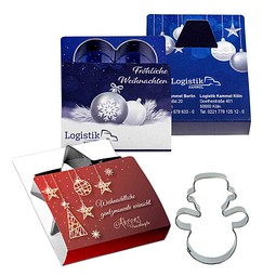 Backförmchen Single-Pack, Weihnachten, Schneemann, 2-seit. Druck