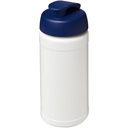 Baseline® Plus 500 ml Sportflasche mit Klappdeckel, weiß/blau