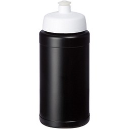 Baseline Recycelte Sportflasche, 500 ml, schwarz/schwarz