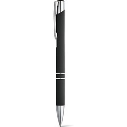 BETA SOFT. Kugelschreiber aus Aluminium mit Gummifinish, Schwarz