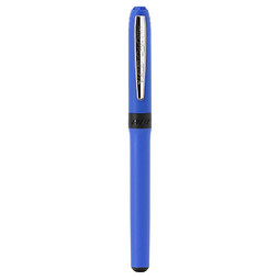 BIC® Rollerball Grip Roller, schwarze Mine, hellblau/chrom