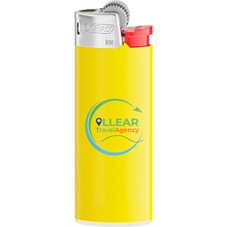 BIC® J25 Feuerzeug Corpus Gelb/Boden Weiss/Drücker Rot/Chromkappe