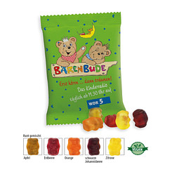 BIO Bärchen gelatinefrei, Weiße Folie, 10 g