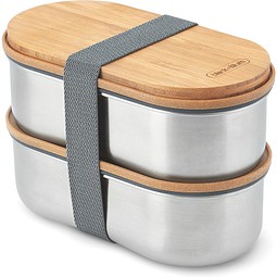 Black+Blum Stainless Steel Double Bento Box, grau