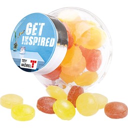 Bonbonglas Mini, Doming, Mini Bonbons Fruchtmix, inkl. Druck
