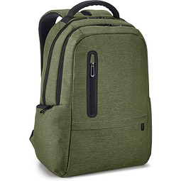 BOSTON. Wasserdichter 2Tone Nylon 17'' Laptop-Rucksack, Dunkelgrün