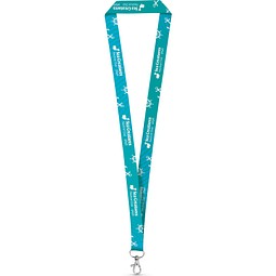 BRIGHTON. SET Lanyard SUBLIMATION Long II (20 mm) mit 20-mm-Schnellverschlusskarabiner, Weiß