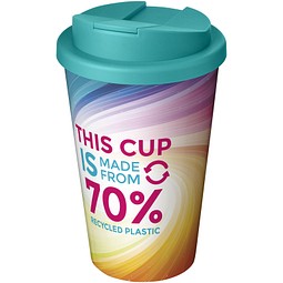 Brite-Americano® Eco 350 ml Isolierbecher mit auslaufsicherem Deckel, aquablau