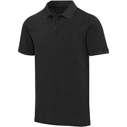 Calgary Poloshirt für Herren im Washed Look, 200 g/m2, schwarz, L